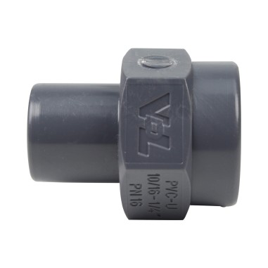 Embout mixte - 16/10 mm - Mâle/Femelle à coller - Taraudé 1/4'' - PVC Pression