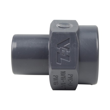 Embout mixte - 16/10 mm - Mâle/Femelle à coller - Taraudé 1/4'' - PVC Pression