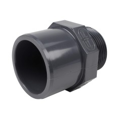 Embout mixte - 50/40 mm - Mâle/Femelle à coller - Fileté 1''1/4 - PVC Pression