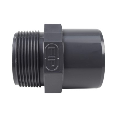 Embout mixte - 50/40 mm - Mâle/Femelle à coller - Fileté 1''1/2 - PVC Pression