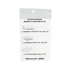 Kit raccordement robinet 3 voies tube 6 mm 2