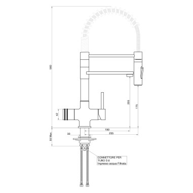 Robinet 3 voies avec douchette - Torino - Nickel brossé