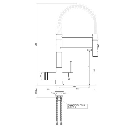 Robinet 3 voies avec douchette - Torino basso - Chromé