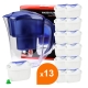 Carafe filtrante bleue + 13 cartouches filtrantes compatibles Brita® Maxtra+