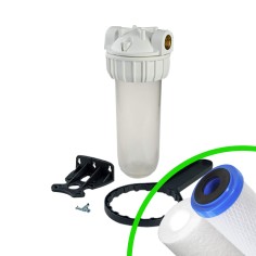 Carter porte filtre Bactériostatique 10'' 3P Senior entrée/sortie 3/4'' femelle