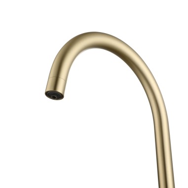 Robinet col de cygne 3 voies -  Biscayne V2 - Or brossé