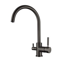 Robinet col de cygne 3 voies -  Biscayne V2 - Gris Mat