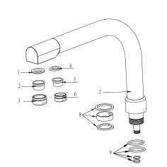Canne complète robinet Denali - Nickel Brossé