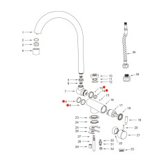 Kit joint n°8 pour robinet Arches - 005-8-9-13-14 2