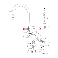 Kit joint n°5 pour robinet Arches - 005-5-6-11 2