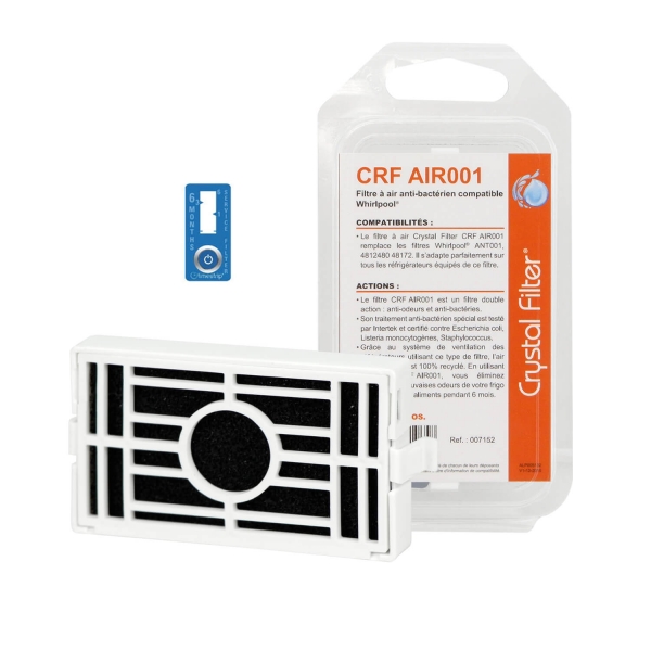 Filtre à air Antibactérien pour frigo Whirlpool compatible ANT001 -  481248048172 - CRF AIR001 - Crystal Filter - 007152
