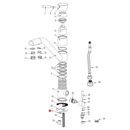 Joints pour tige filetée robinet Park - 001-22 / 002-10 / 003-21 / 004-14 / 005-27