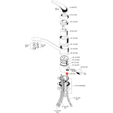 Valve droite pour eau filtrée robinet dauphin - VT165A00