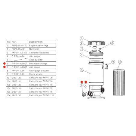 Bouchon de vidange FHPS-01-A-06/07 pour carter Crystal Filter® FHP-01