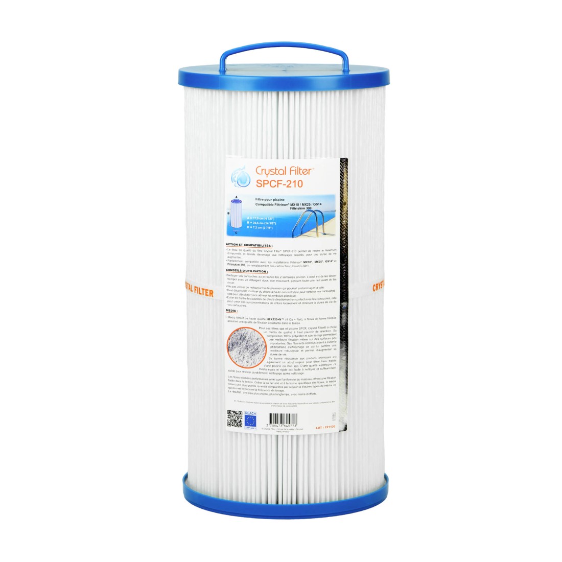 Filtre Compatible Avec Filtrinov MX-18 / MX-25 / GS14 Pour Piscine Aspool060