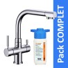 Robinet 3 voies Denali Chrome + Kit de filtration HRC-WM2000/201 