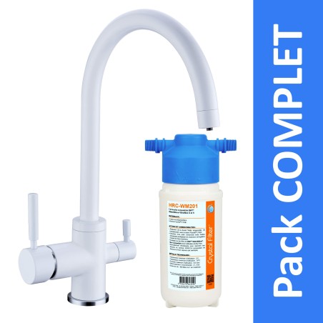 Robinet 3 voies Biscayne Blanc + Kit de filtration HRC-WM2000/201