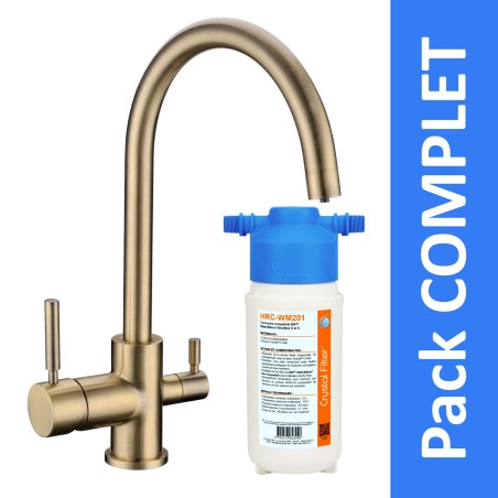 Robinet 3 voies Biscayne Bronze + Kit de filtration HRC-WM2000/201