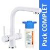Robinet 3 voies Denali Blanc + Kit de filtration HRC-WM2000/201