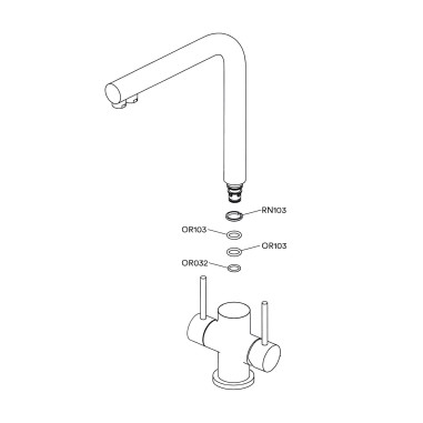 Kit joints pour robinet 3 voies Anemone - Waterconcept - 007954