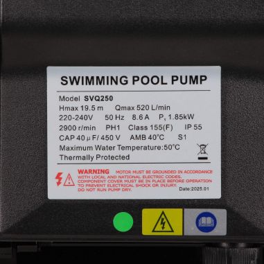 Pompe de filtration LX Whirlpool SVQ250 - 1,85 kW - 31,2 m³/h