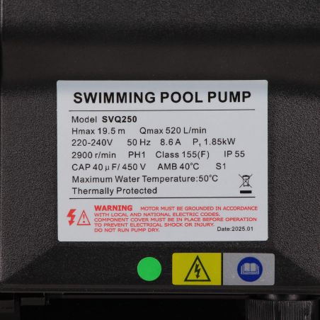 Pompe de filtration LX Whirlpool SVQ250 - 1,85 kW - 31,2 m³/h