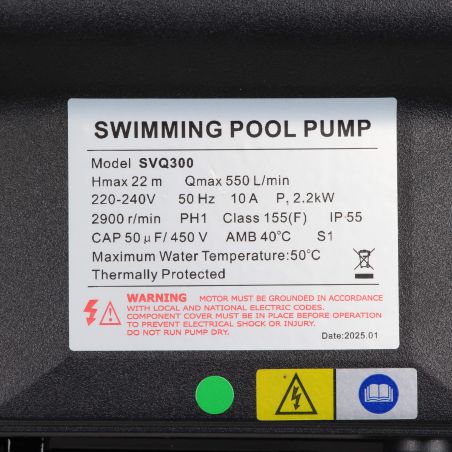 Pompe de filtration LX Whirlpool SVQ300 - 2,2 kW - 33 m³/h