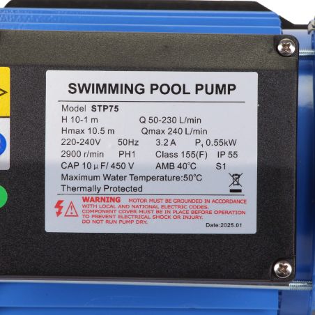 Pompe de filtration LX Whirlpool STP75 - 0,55 kW - 14,4 m³/h