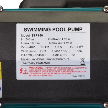 Pompe de filtration LX Whirlpool STP150 - 1,1 kW - 25,8 m³/h