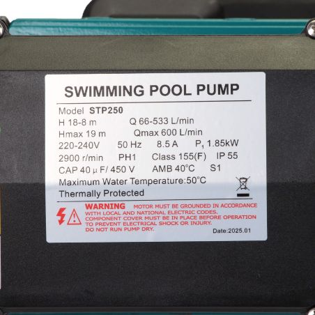 Pompe de filtration LX Whirlpool STP250 - 1,85 kW - 36 m³/h