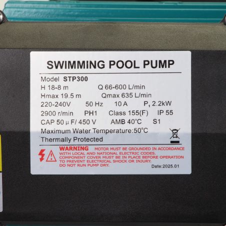 Pompe de filtration LX Whirlpool STP300 - 2,2 kW - 38,1 m³/h