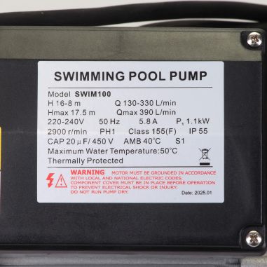 Pompe de filtration LX Whirlpool SWIM100 - 1,1 kW - 23,4 m³/h