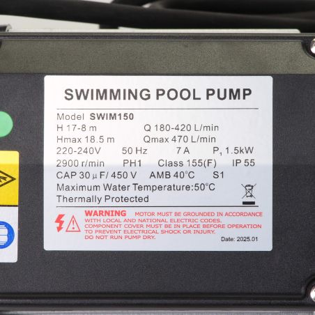 Pompe de filtration LX Whirlpool SWIM150 - 1,5 kW - 28,2 m³/h