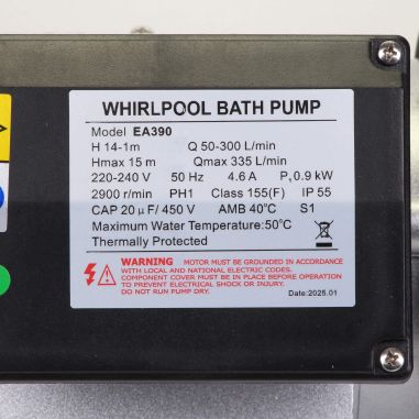Pompe de filtration LX Whirlpool EA390-Y - 0,90 kW - 20,10 m³/h