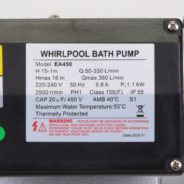 Pompe de filtration LX Whirlpool EA450-Y - 1,1 kW - 21,60 m³/h