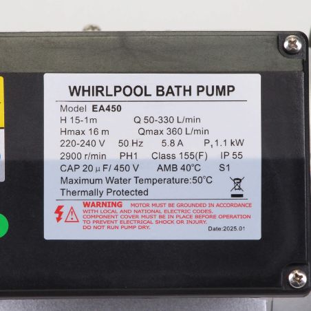 Pompe de filtration LX Whirlpool EA450-Y - 1,1 kW - 21,60 m³/h
