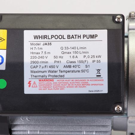 Pompe de filtration LX Whirlpool JA35 - 0,25 kW - 9 m³/h