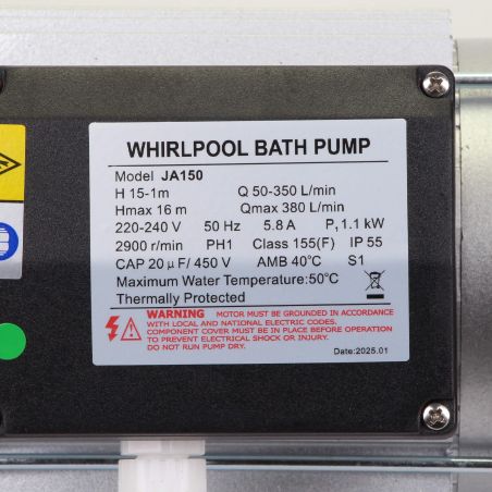 Pompe de filtration LX Whirlpool JA150 - 1,1 kW - 22,8 m³/h