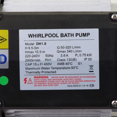 Pompe de filtration LX Whirlpool DH1.0 - 0,75 kW - 20,40 m³/h