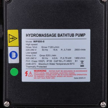 Pompe de filtration LX Whirlpool WP500 II Bi-vitesse - 0,75 kW et 3,7 kW - 31,2 m³/h et 69 m³/h