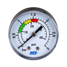 Manomètre ABS sec axial 0-3 bars pour filtre piscine - Insert Laiton 1/8''
