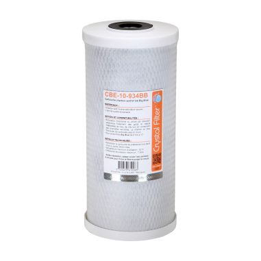 Cartouche CBE-10-934BB charbon actif 9''3/4 Big Blue - 10 µm - Crystal Filter®