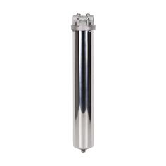 Carter inox 20'' AISI316 entrée sortie 1'' BSPT code 226 avec mano 0-6 bars et equerre