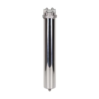 Carter inox 20'' AISI316 entrée sortie 1'' BSPT code 226 avec mano 0-6 bars et equerre