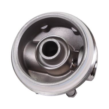 Carter inox 10'' AISI316 E/S 1'' BSPT code DOE avec mano 0-6 bars et equerre
