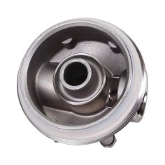 Carter inox 20'' AISI316 entrée sortie 1'' BSPT code DOE avec mano 0-6 bars et equerre 2