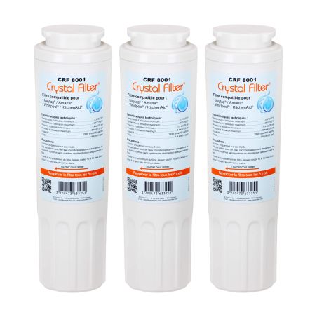 Filtre Crystal Filter® UKF8001 CRF8001 compatible Maytag (lot de 3)