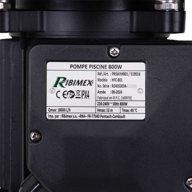 Pompe Piscine 800 Watts auto-amorcante Ribimex