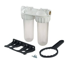 Carter porte filtre Bactériostatique duo 10'' 3P Senior entrée/sortie 3/4'' femelle 2