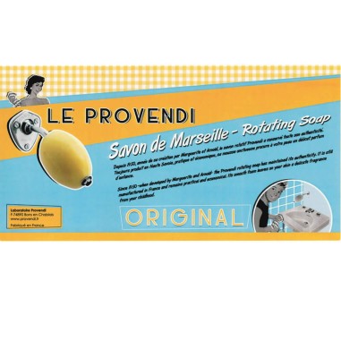 Lot porte savon + 3 savons rotatif écolier Provendi blancs lait d'amande